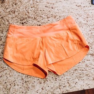 Lululemon, size 4, orange, speed shorts